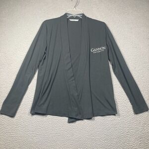 Gannon University Sweater Women's Small Gray‎ Lightweight Open Front Cardigan